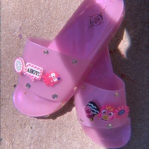 Pink charm slides